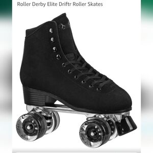 NIB - BUNDLE RollerDerby Elite Driftr Roller Skates, Bag, Pads & Pink Laces